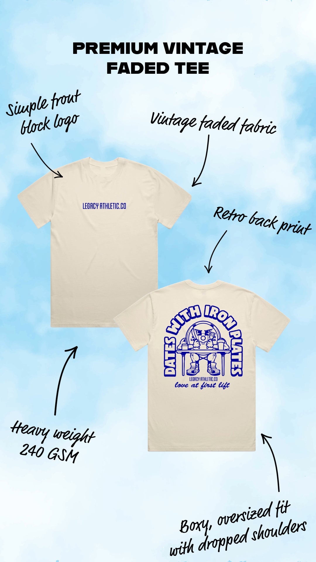PREMIUM VINTAGE FADED BONE TEE