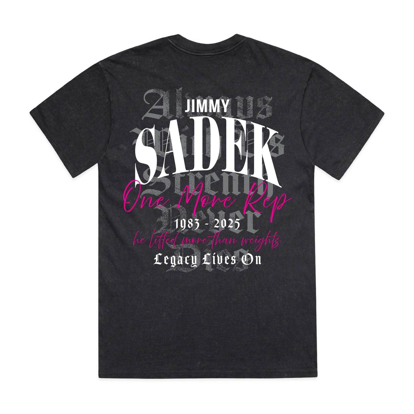 AFLETE 'TRAIN LIKE JIMMY' - OVERSIZED BLACK STONE WASH TRIBUTE TEE