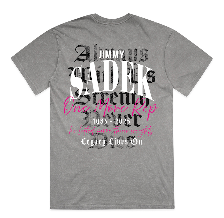 AFLETE 'TRAIN LIKE JIMMY' - OVERSIZED COAL STONE WASH TRIBUTE TEE