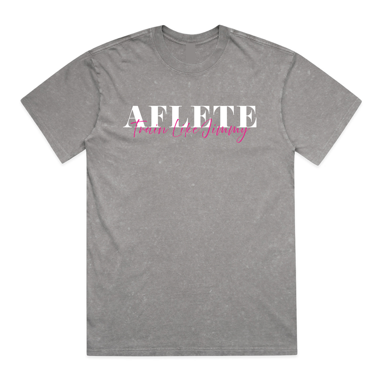 AFLETE 'TRAIN LIKE JIMMY' - OVERSIZED COAL STONE WASH TRIBUTE TEE