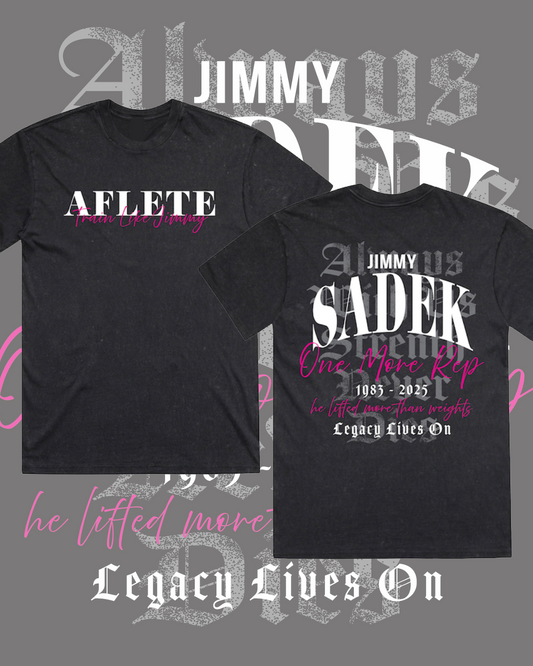 AFLETE 'TRAIN LIKE JIMMY' - OVERSIZED BLACK STONE WASH TRIBUTE TEE