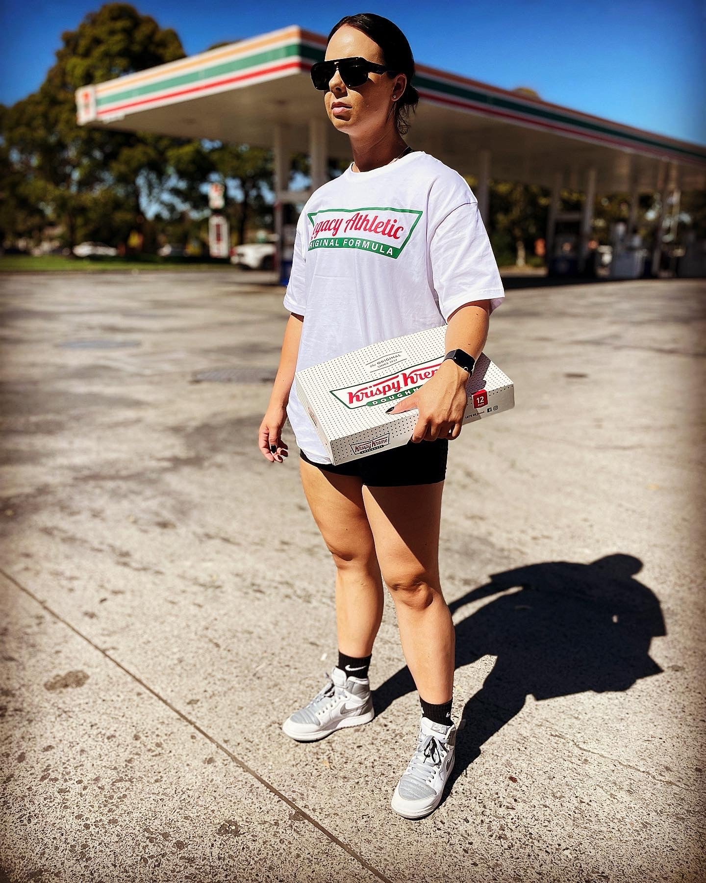 "EAT DOUGHNUTS" WHITE TEE