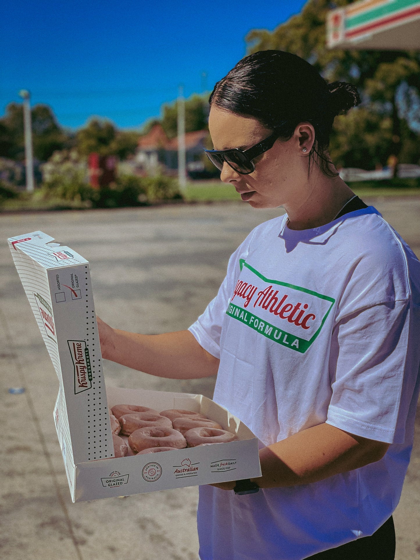 "EAT DOUGHNUTS" WHITE TEE